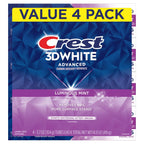 3D White Advanced, Teeth Whitening Toothpaste for Adults, 3.7 Oz, 4 Pack, Cavity Protection Fluoride Toothpaste, Strengthens Enamel, Travel Size Toiletries