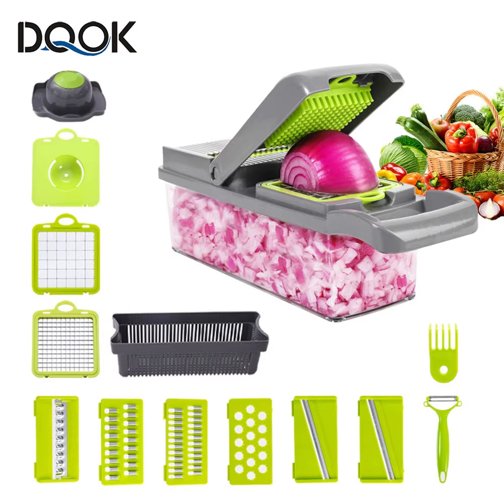 Vegetable Cutter Multifunctional Slicer Fruit Potato Peeler Carrot Grater Kitchen Accessories Basket Vegetable Slicer