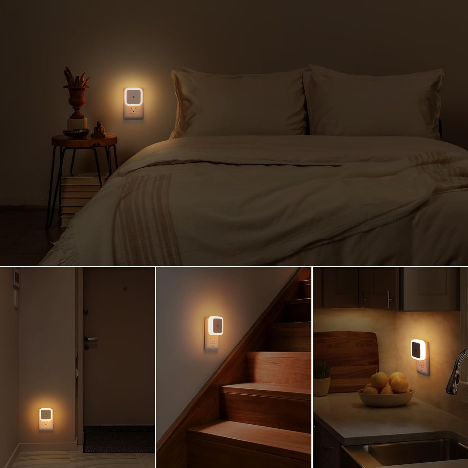 Night Light, Night Lights Plug into Wall 8-Pack, Nightlight Plug in Night Light, Dusk to Dawn Night Lamp Led (Warm White)