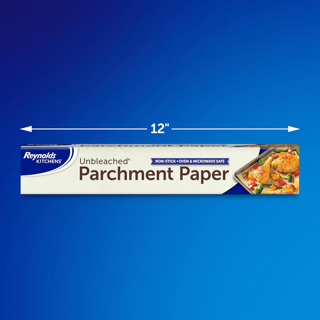 Kitchens Unbleached Parchment Paper Roll, Non Stick Parchment Paper for Cooking and Baking, Oven Safe up to 425 Degrees, Chlorine-Free, 45 Feet X 12 Inches, 45 Total Sq. Ft.