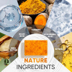5 Pack Turmeric Kojic Acid Soap Bars(80G) - Infused with Retinol, Hydrolyzed Collagen, Vitamin E & Shea Butter, Gentle Care for Face, Body & Underarms, SLS Free, Suitable for Oily & Dry Skin
