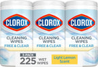 Free & Clear Cleaning Wipes, Light Lemon Scent, 75 Count, Pack of 3 (Pack May Vary)