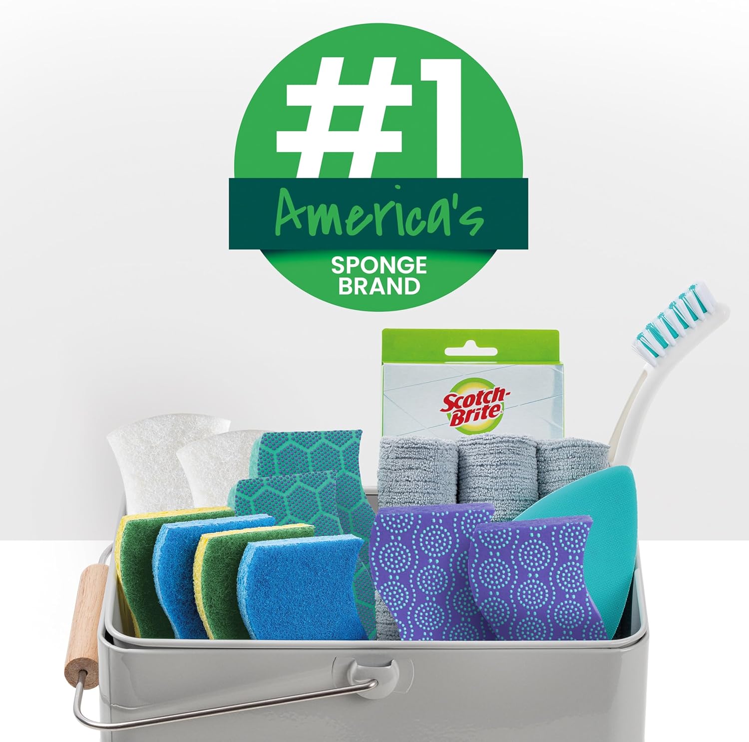 Zero Scratch Scrub Sponge, 6 Kitchen Sponges for Cleaning around the Home, Bathroom & More, Scratch-Free Dish Scrubber, Multi-Surface Safe, Best for Nonstick Pots and Pans