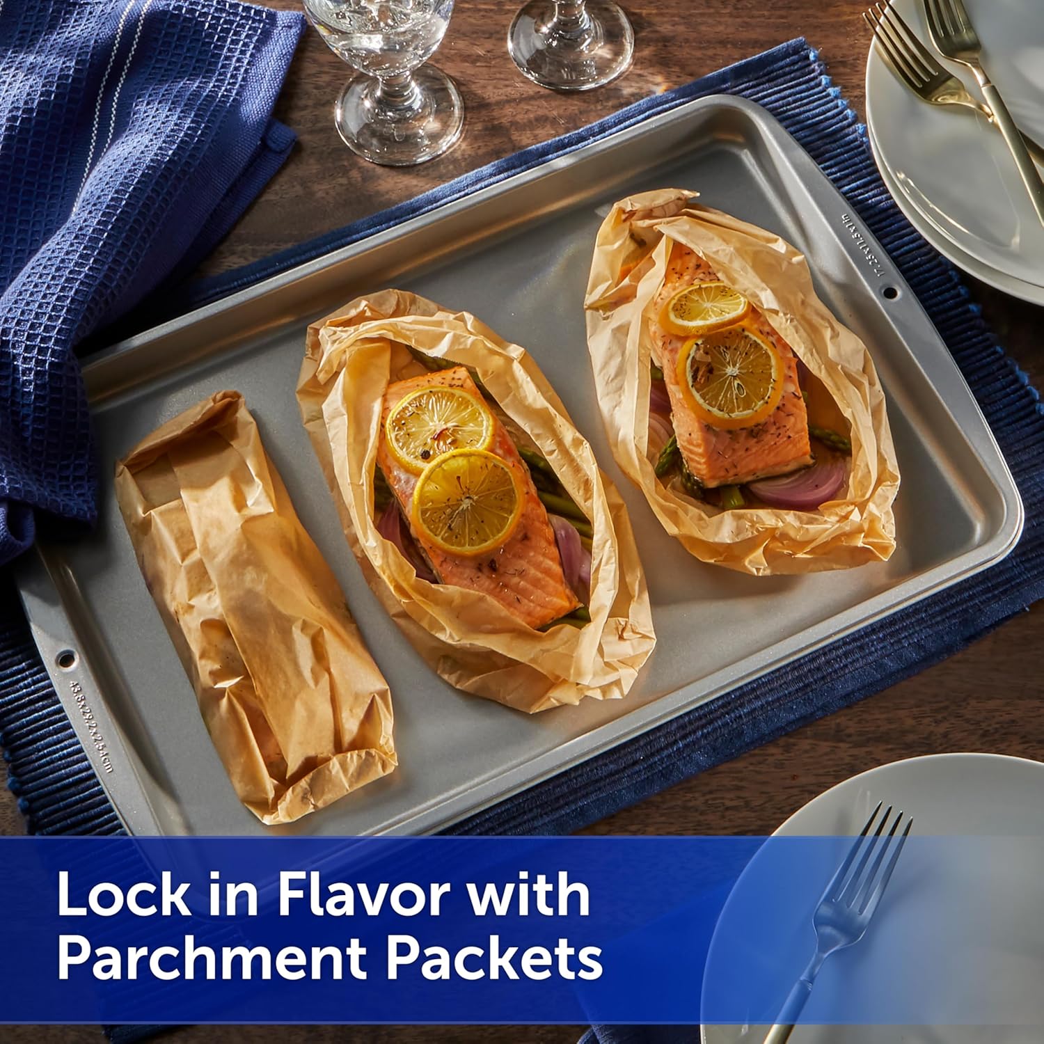 Kitchens Unbleached Parchment Paper Roll, Non Stick Parchment Paper for Cooking and Baking, Oven Safe up to 425 Degrees, Chlorine-Free, 45 Feet X 12 Inches, 45 Total Sq. Ft.