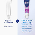 3D White Advanced, Teeth Whitening Toothpaste for Adults, 3.7 Oz, 4 Pack, Cavity Protection Fluoride Toothpaste, Strengthens Enamel, Travel Size Toiletries