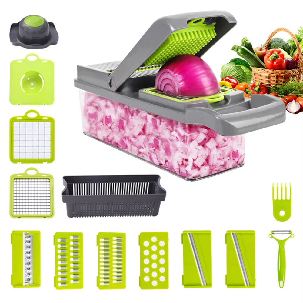 Vegetable Cutter Multifunctional Slicer Fruit Potato Peeler Carrot Grater Kitchen Accessories Basket Vegetable Slicer
